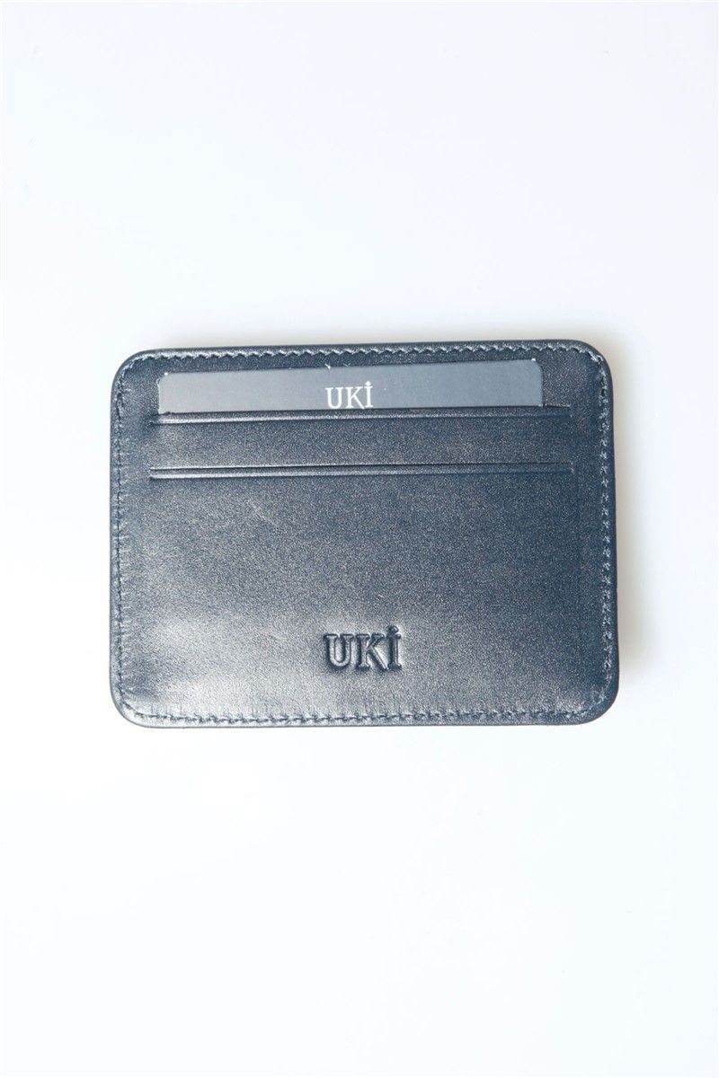 Leather card holder - Blue #307460