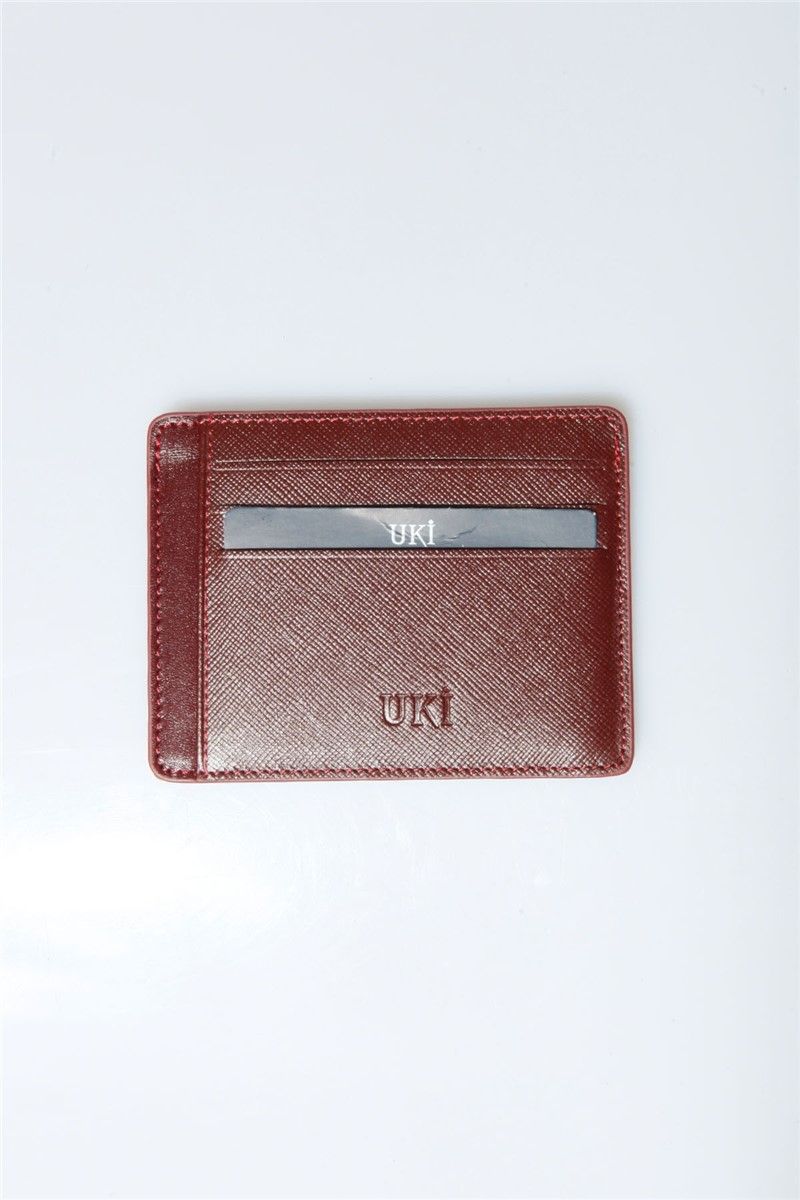 Leather card holder - Bordeaux #307463