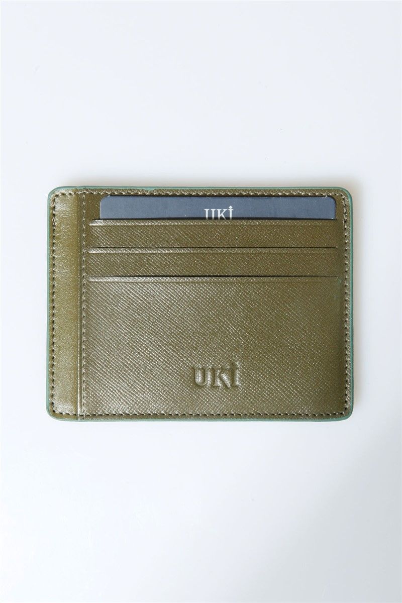 Leather card holder - Khaki 307466