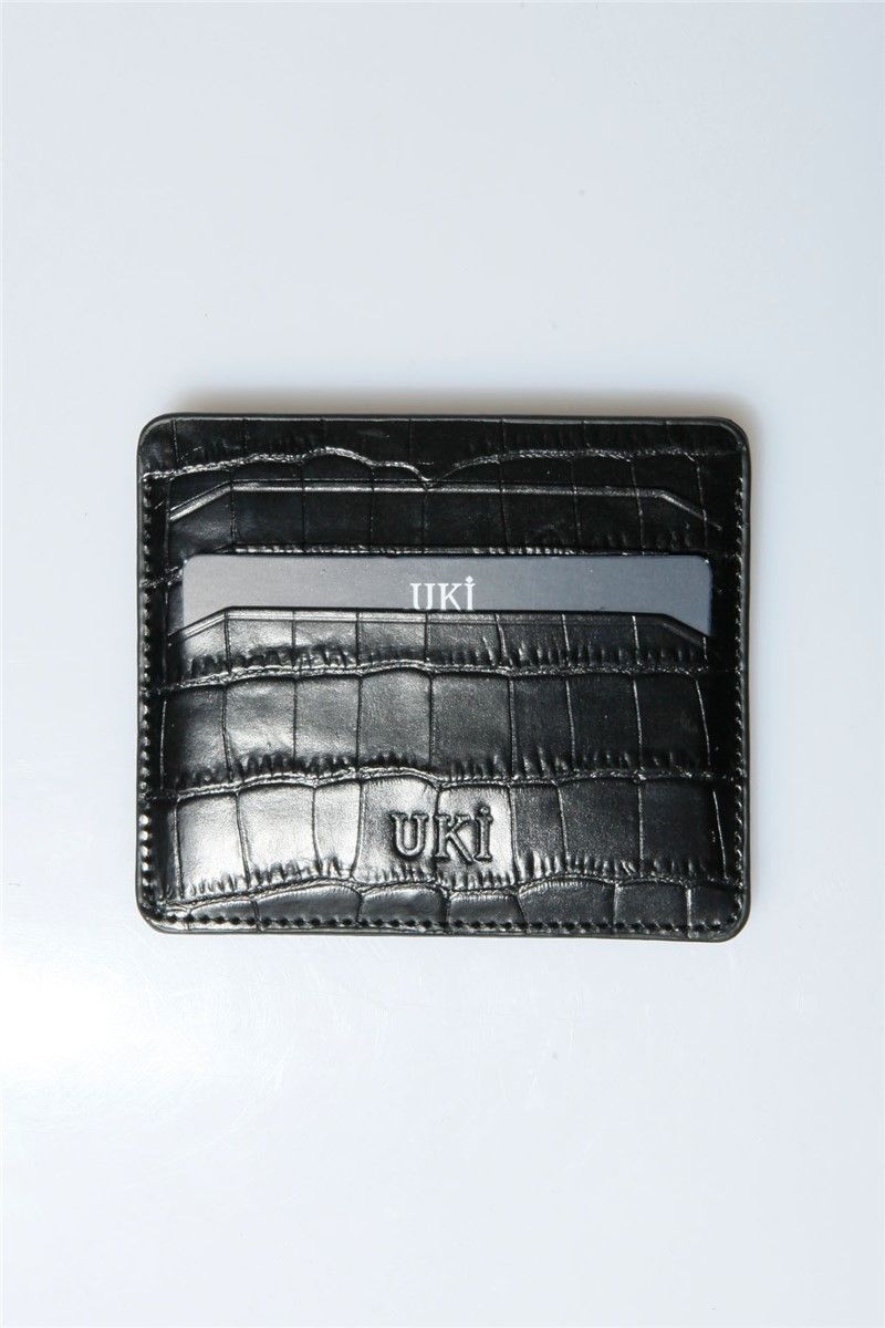 Leather card holder - Black 307470
