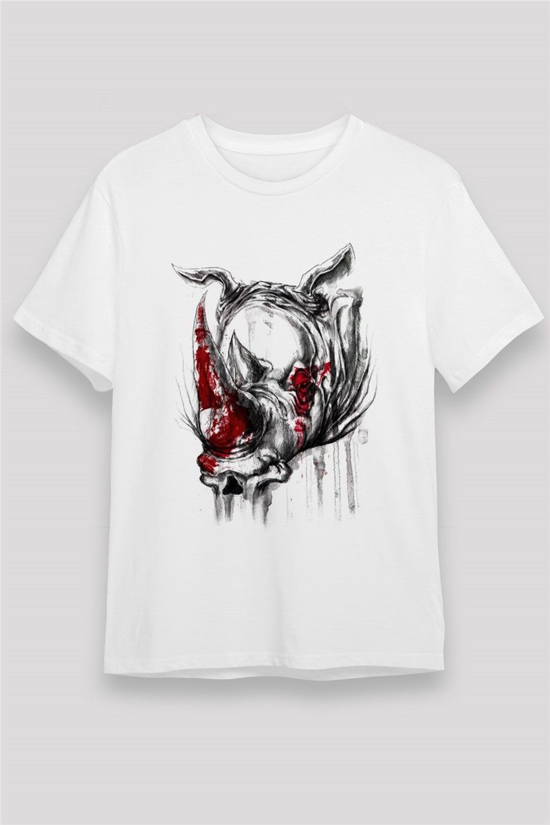 Unisex Print T-Shirt - White #375191