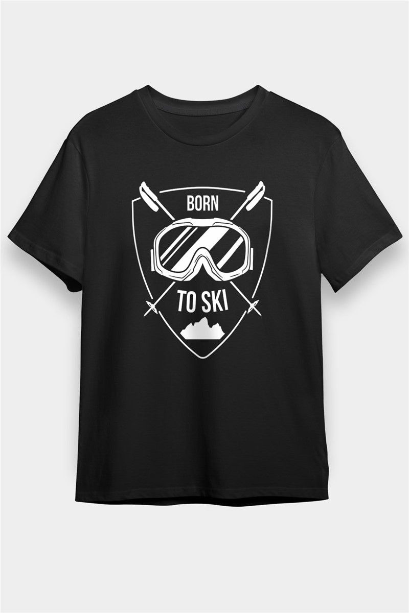 Unisex Print T-Shirt - Black #377689