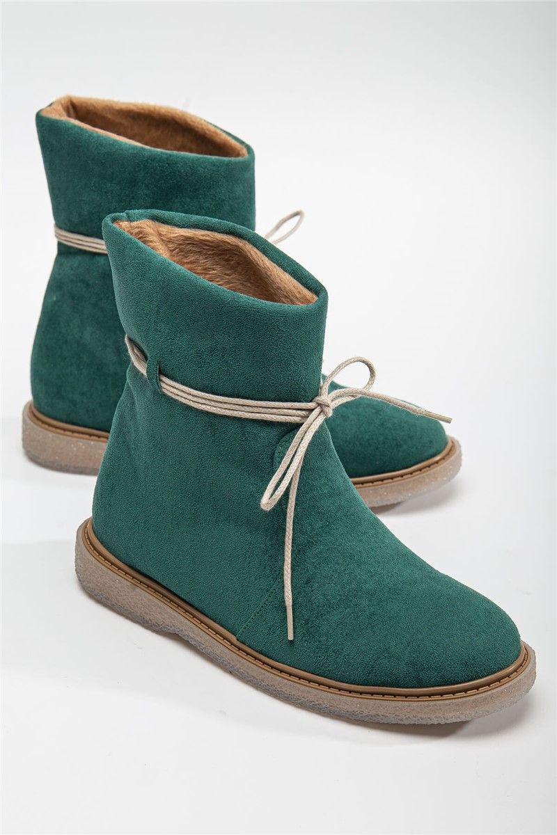 Women's Suede Non-Slip Boots - Green #364667