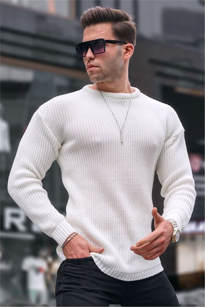 Muški pleteni džemper 5990 - Krem #362269