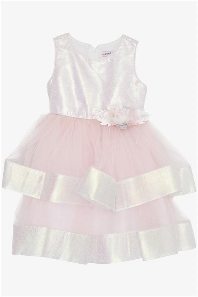 Children's formal dress with tulle - Pink #383972