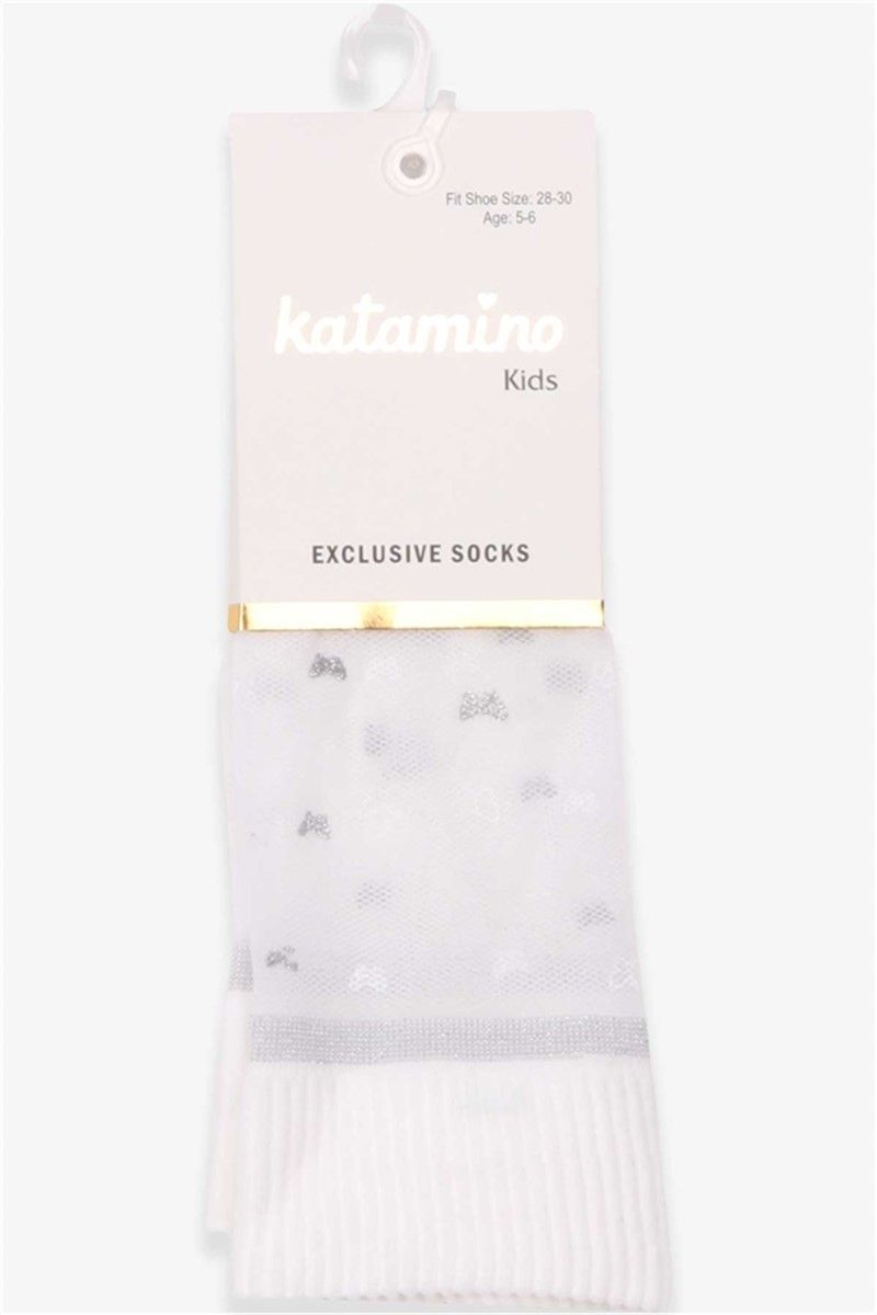 Children's long socks for girls - Ecru #379094
