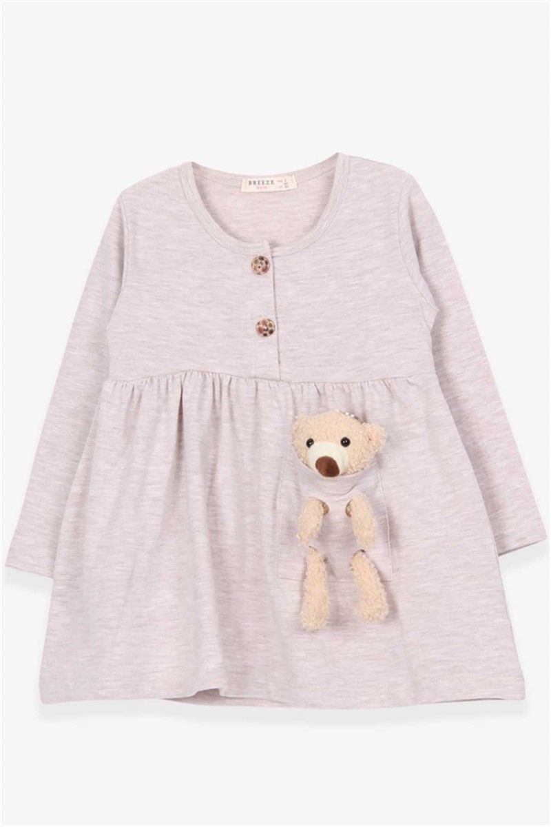 Children's dress with bear accessory - Beige melange #382358