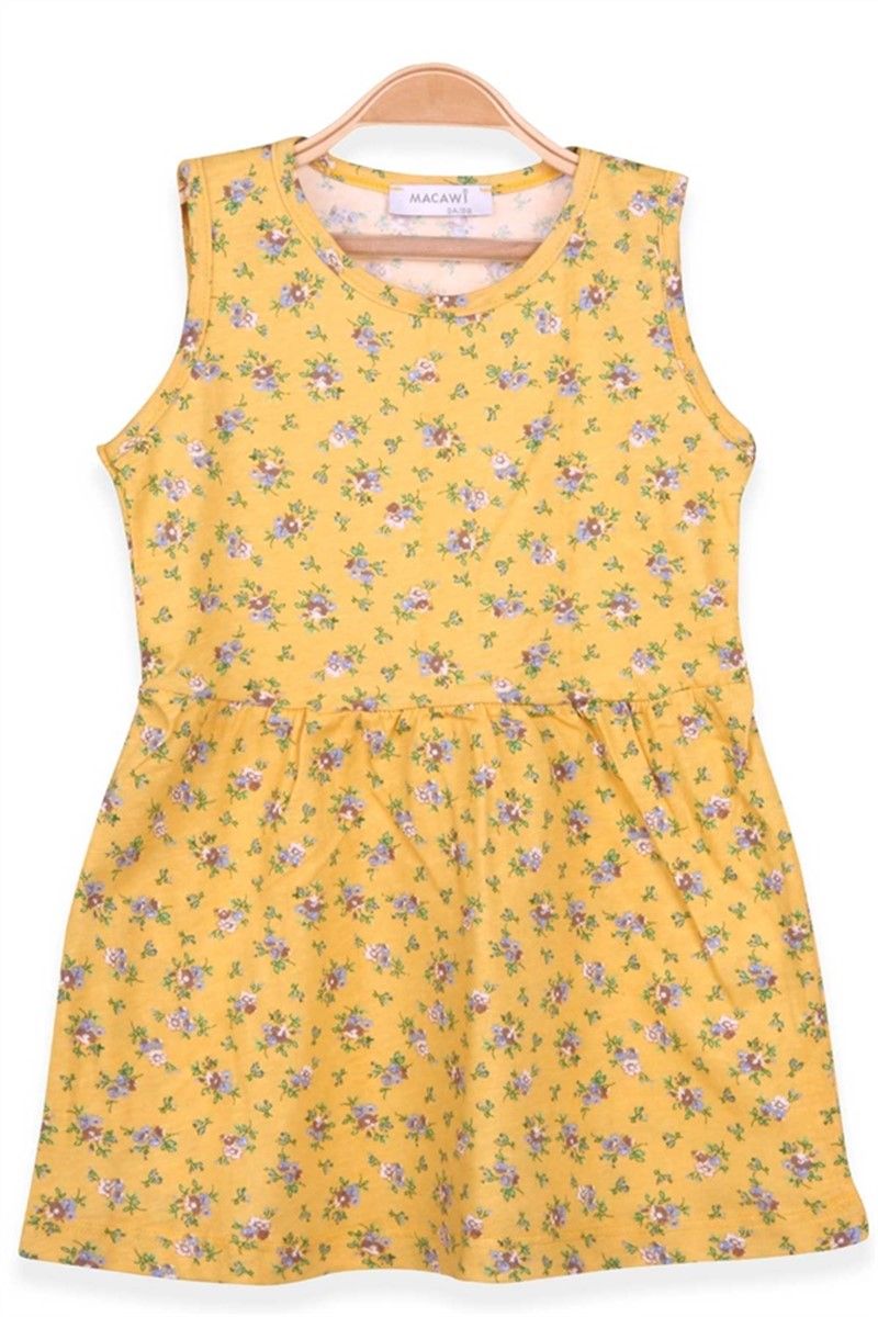 Children's dress with a pattern - Yellow #379759