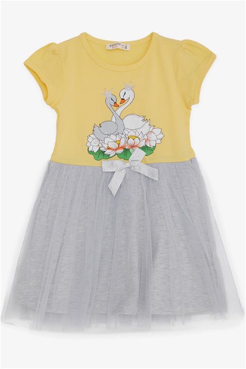 Children's dress with short sleeves - Yellow #379537