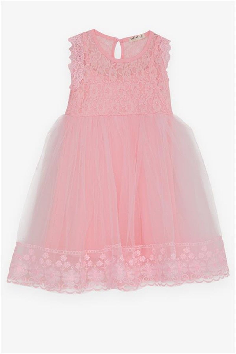 Children's dress with tulle - Pink #379426