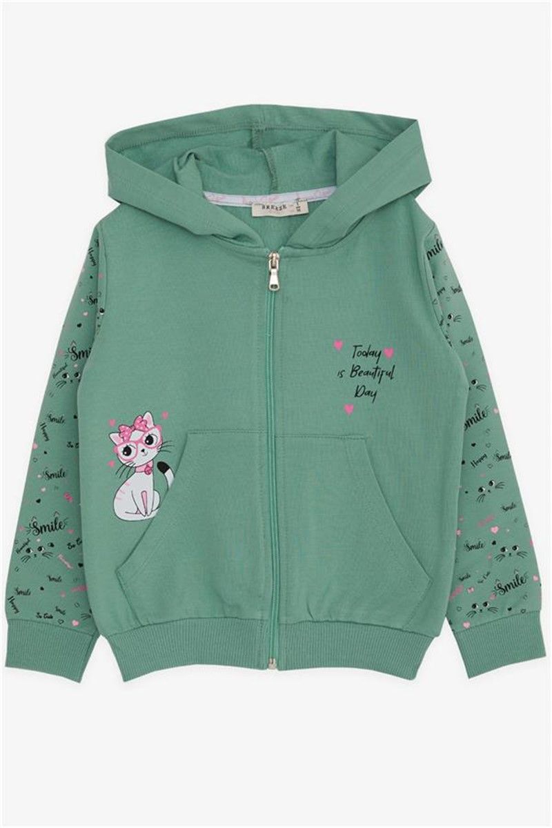 Children's hoodie sweatshirt for a girl - Mint #380893