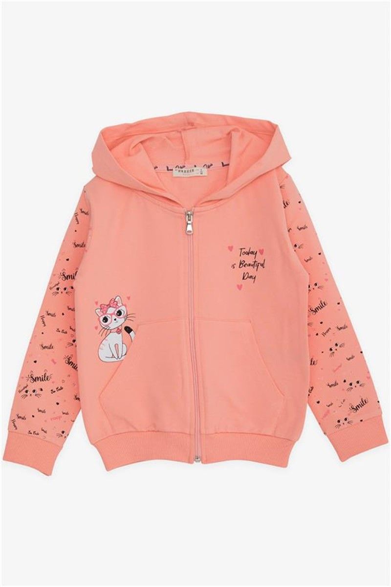Children's sweatshirt for a girl - Color Salmon #380894