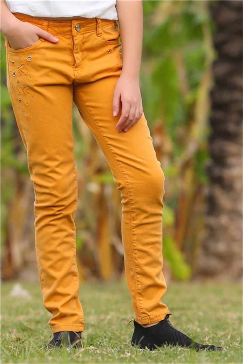 Children's jeans for girls - Color Mustard #379487