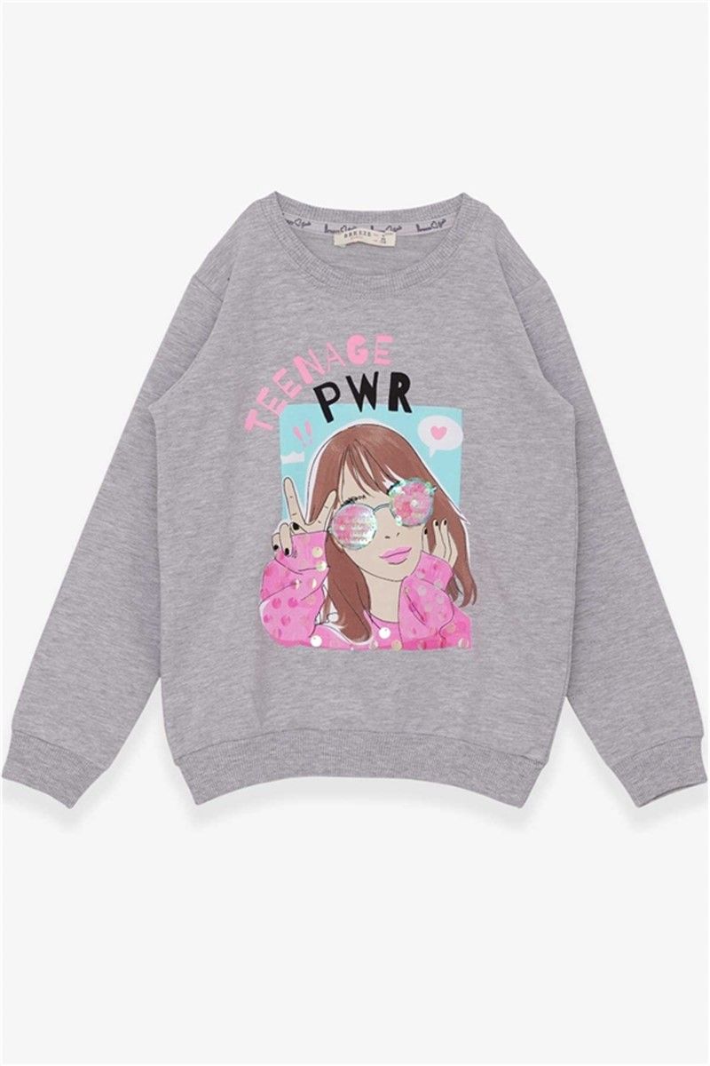 Kids Sweatshirt for Girls - Gray Melange #379809