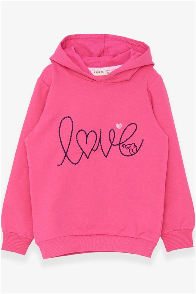 Kids Hooded Sweatshirt for Girls - Pink #380124
