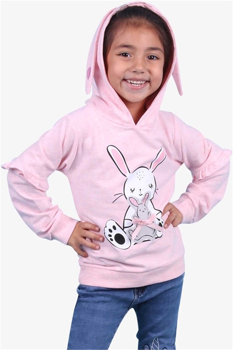 Kids Hooded Sweatshirt for Girl - Salmon #378673
