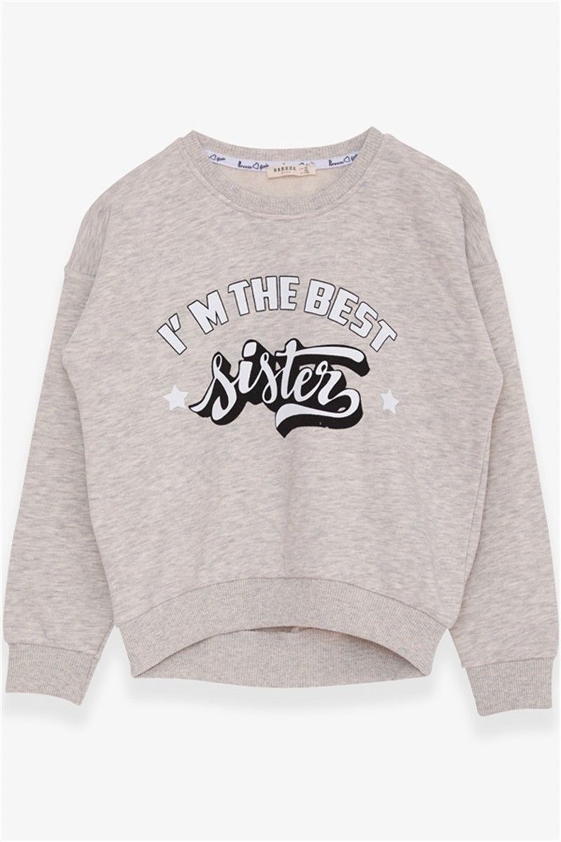 Children's sweatshirt for girls - Light gray #379947