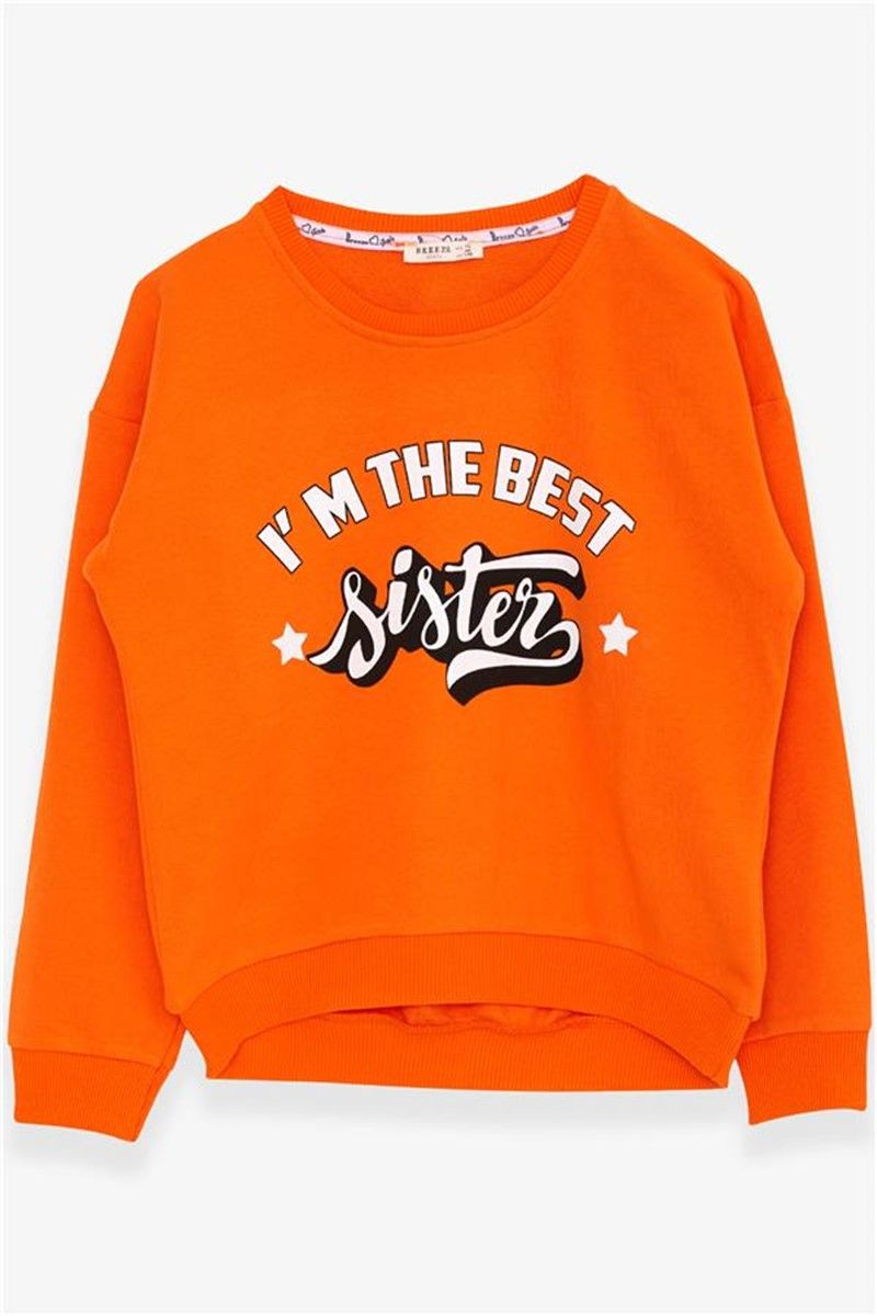 Children's sweatshirt for girls - Orange #380141