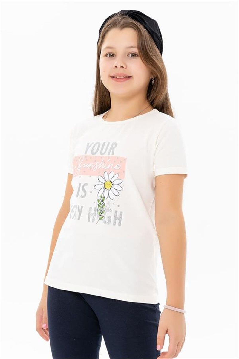 Children's T-shirt for girls - Ecru #378996