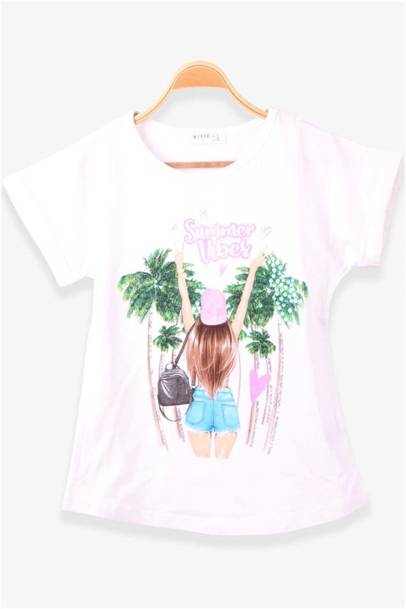 Children's T-shirt for girl - Ecru #379508