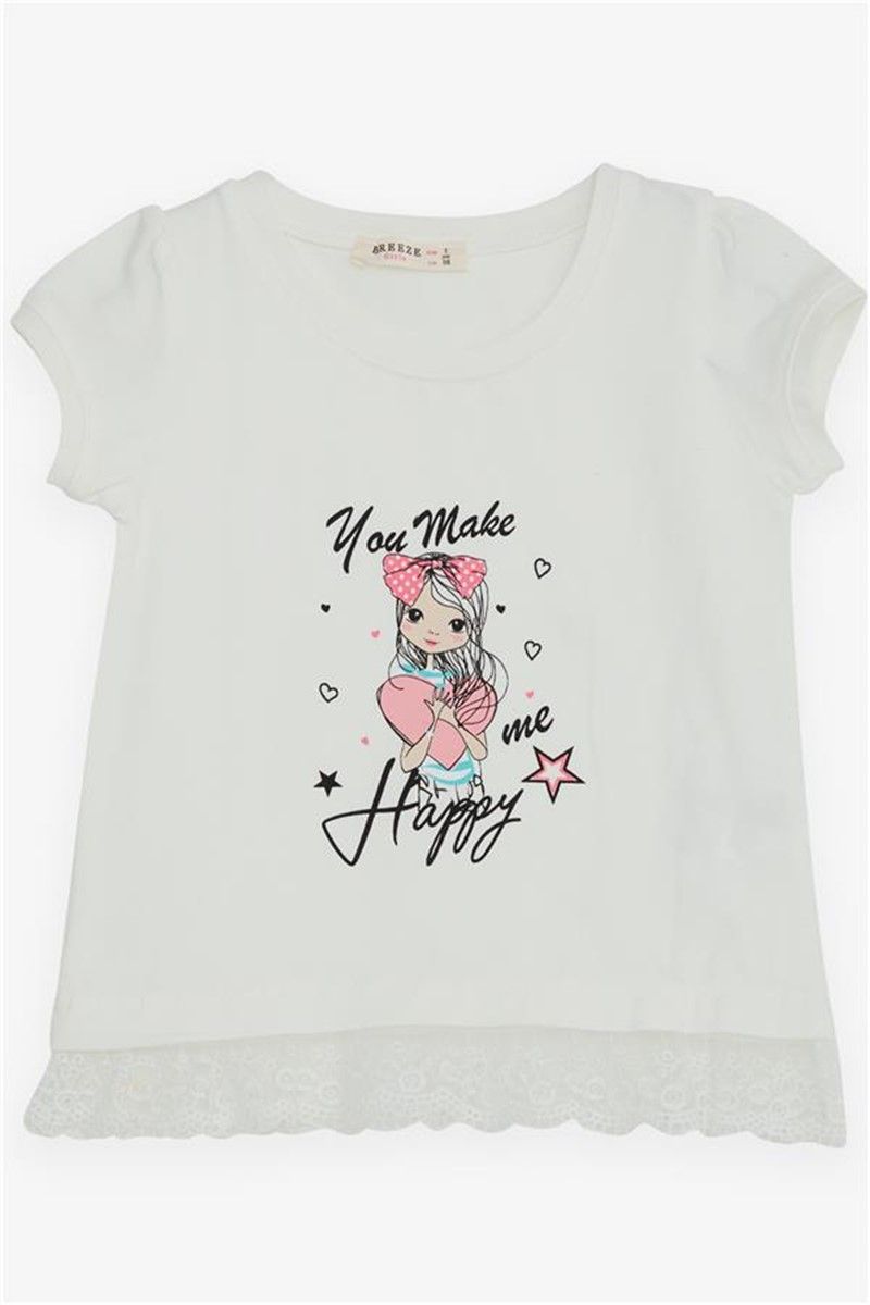 Children's T-shirt for girls - Ecru #381342