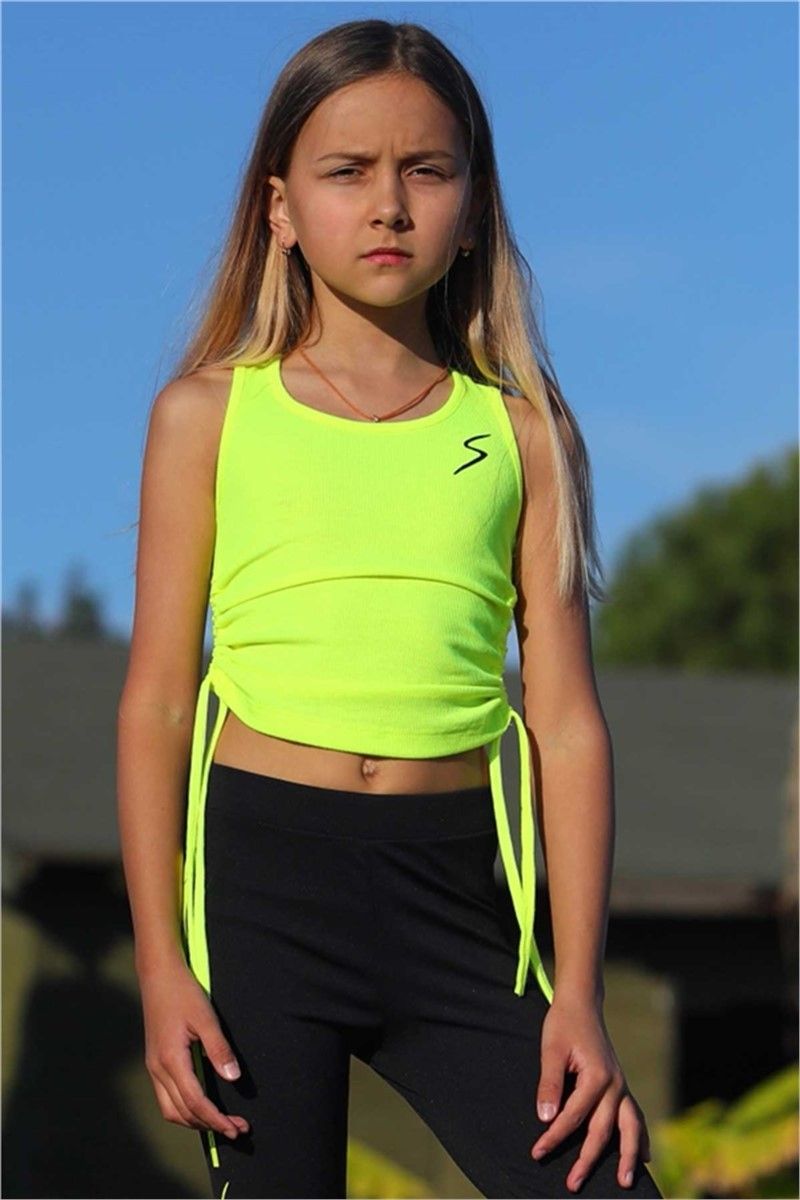Kids Sleeveless T-Shirt - Neon Yellow #379493