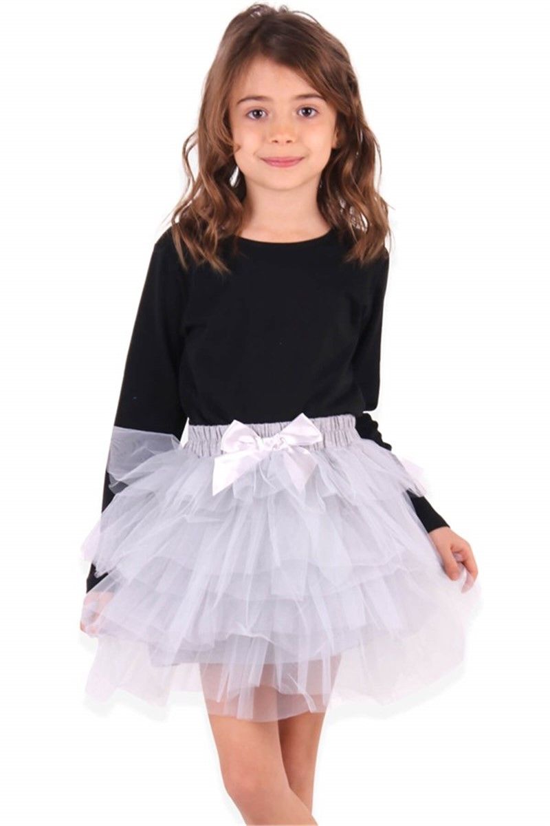 Children's skirt with tulle - Gray #383764
