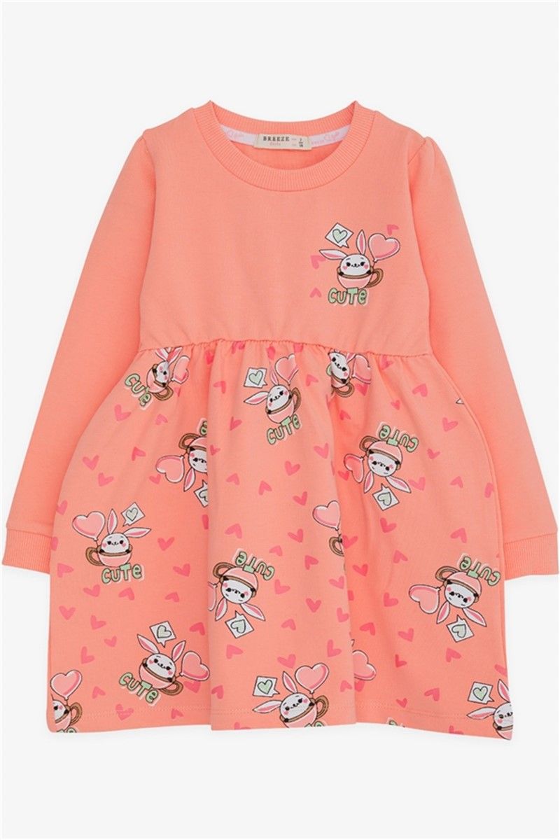 Children's dress with long sleeves - Color Salmon #380390