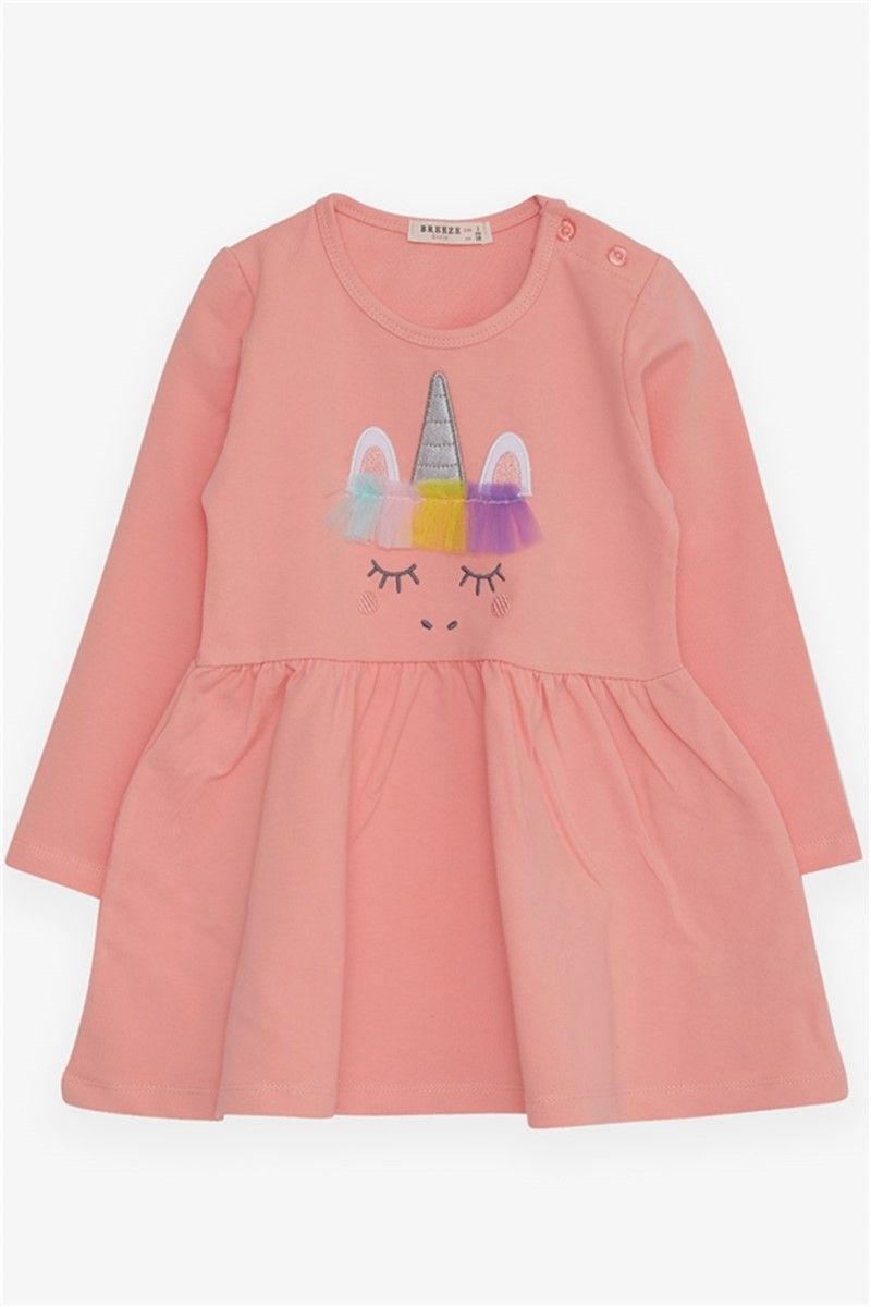 Children's dress with long sleeves - Color Salmon #382359
