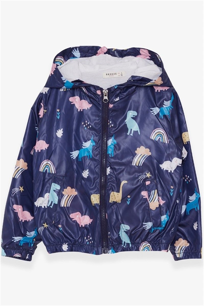 Children's raincoat for girls - Navy #379791