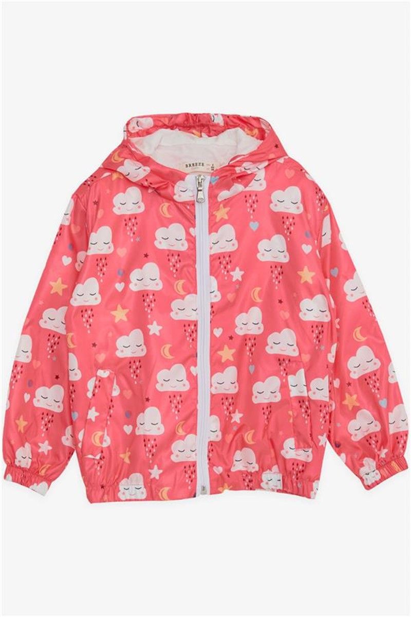 Children's rain jacket for girls - Color Coral #382539