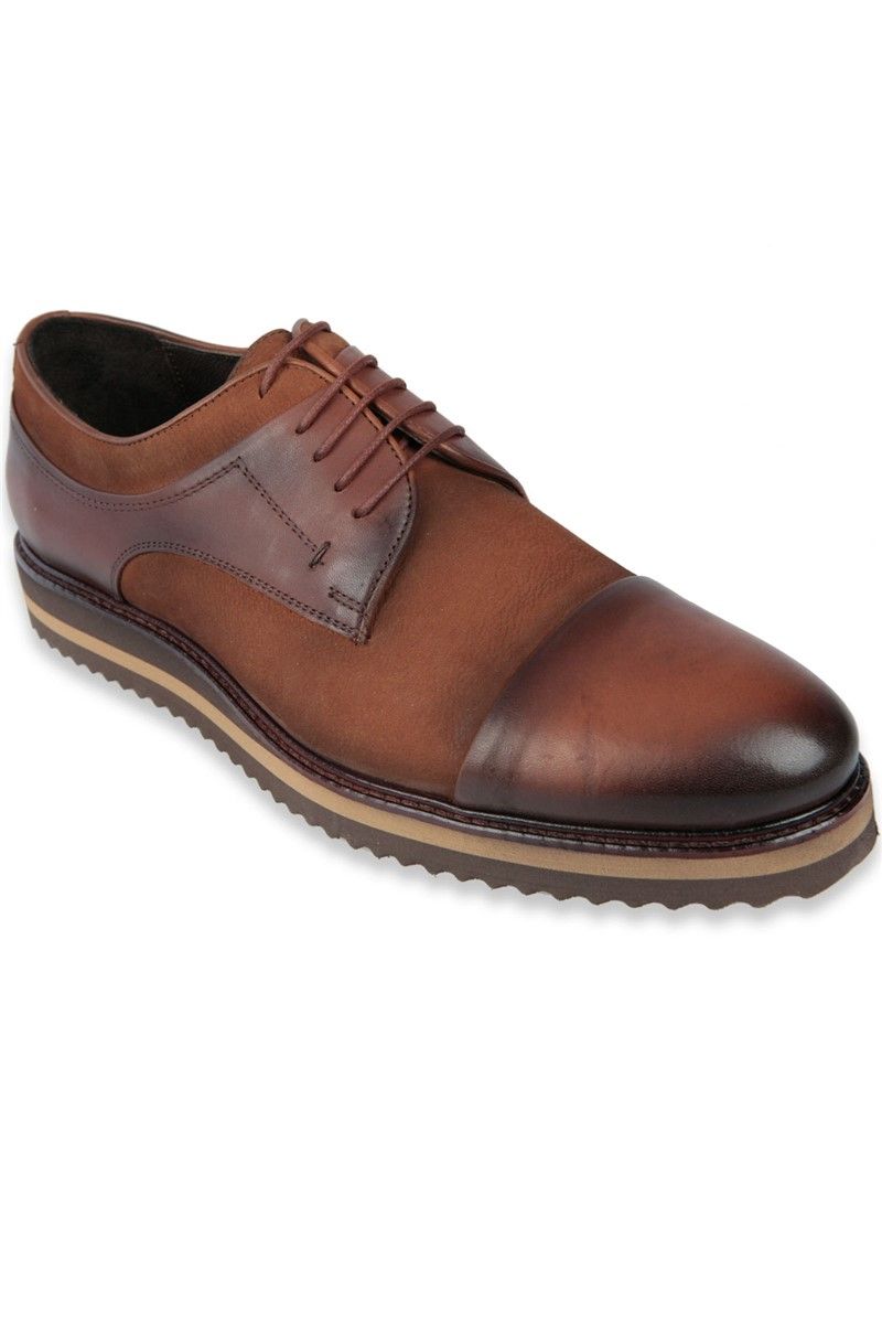 Centone Men's Real Leather Shoes - Brown #268214