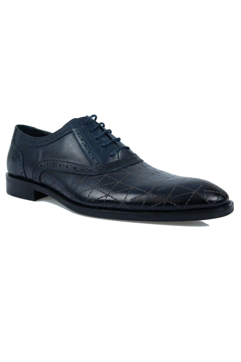 Centone Men's Real Leather Shoes - Dark Blue #268447