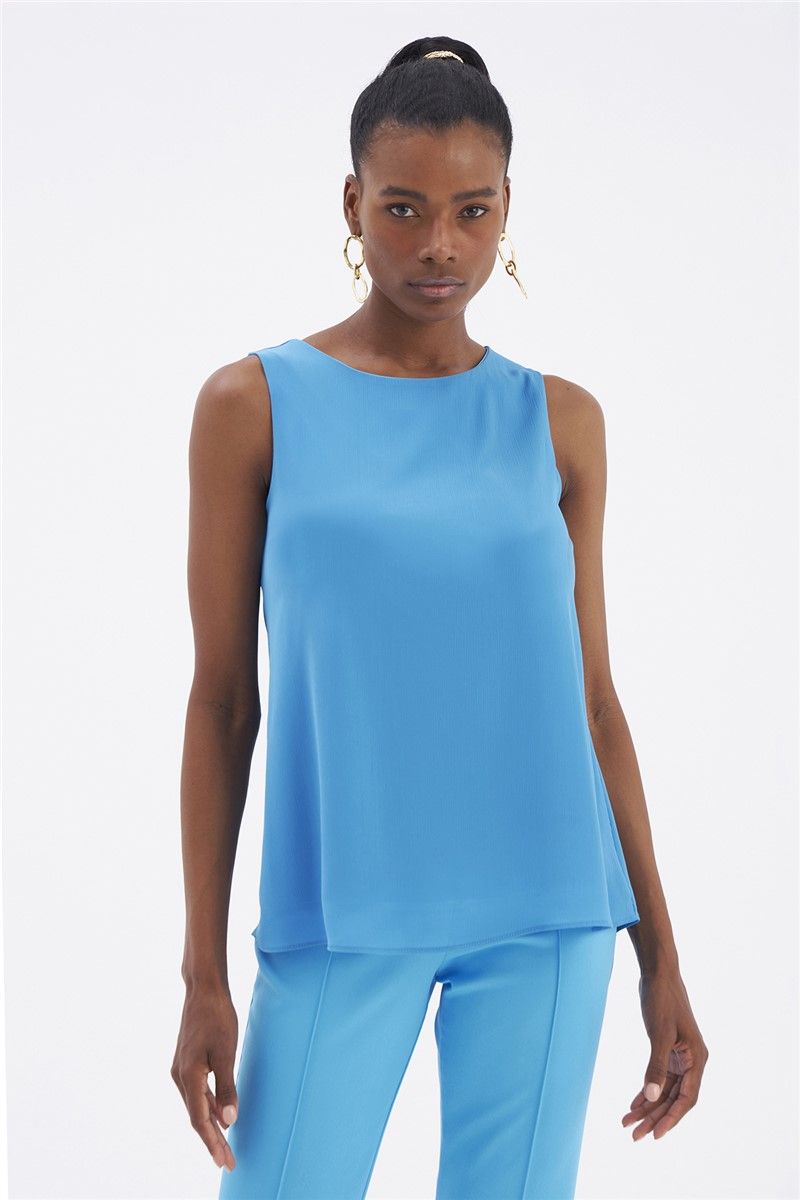 Women's sleeveless blouse - Blue #332943