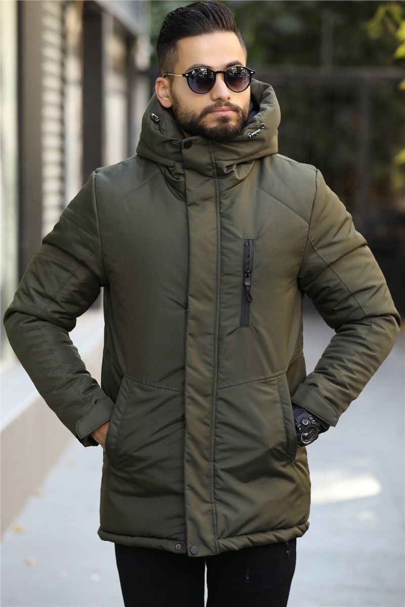 Férfi vízálló kapucnis kabát DPA-170 - khaki #408264