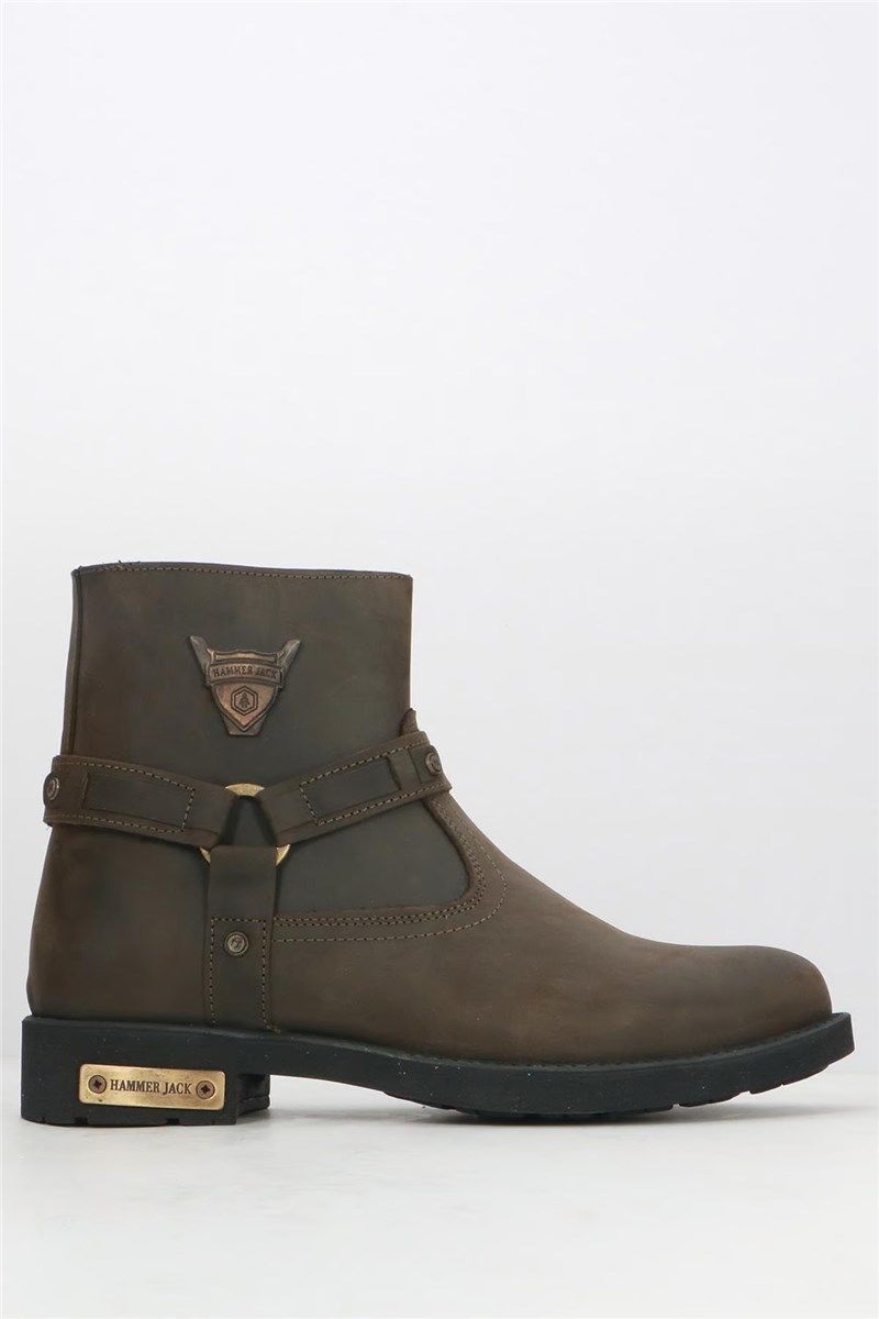 Hammer Jack Men's Genuine Leather Boots - Color Olive #368198