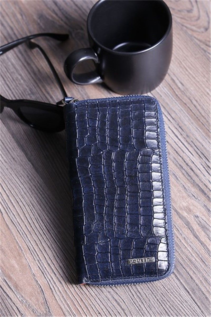 Men's Leather Wallet - Dark Blue #306214