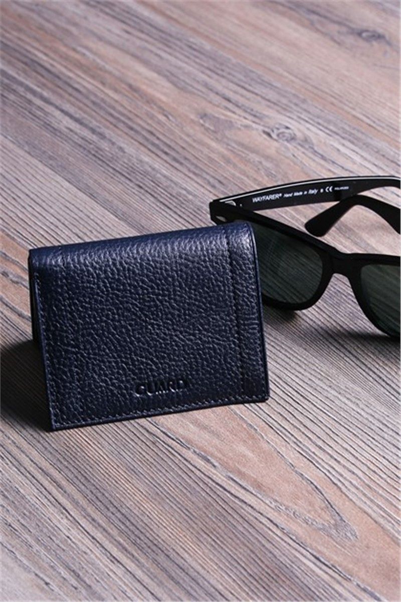 Men's Leather Wallet - Dark Blue #306245