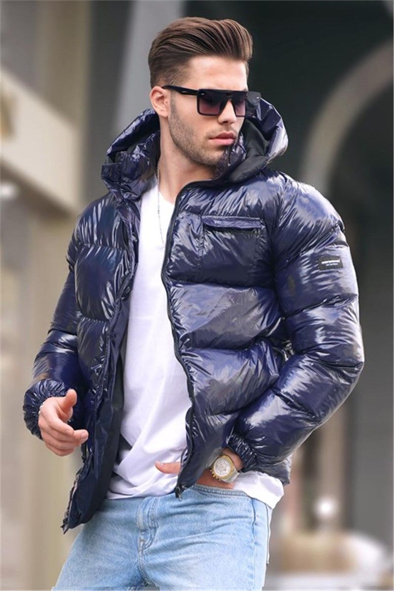 Muška jakna s vanjskim džepovima 5994 - tamnoplava #361919