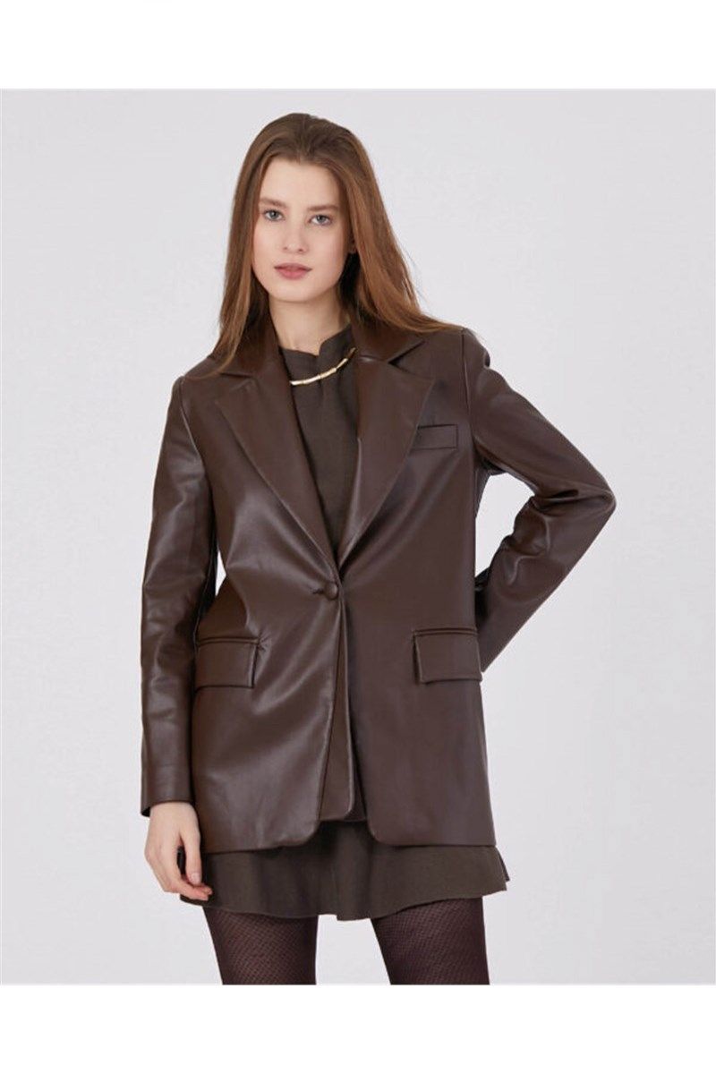 Women's leather jacket - Brown BSKL01005102