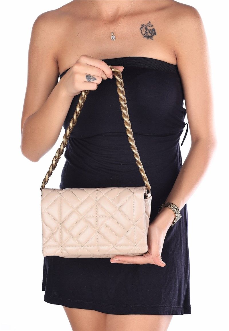 Women's Handbag with metal handle - Color Cream #366978