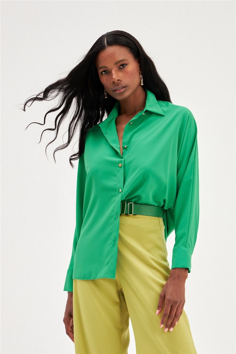 Camicia dritta da donna - Verde #358637