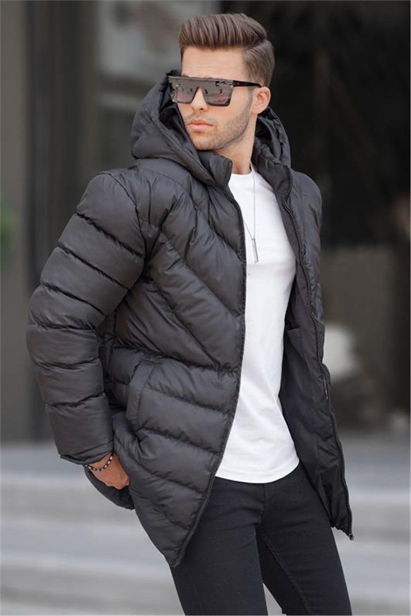 Muška jakna s kapuljačom 6803 - crna #395356