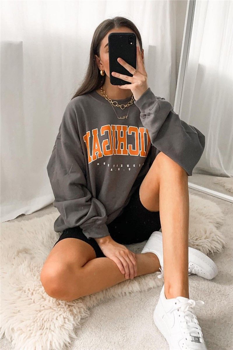 Madmext Women's Sweatshirt - Dark Grey #290379