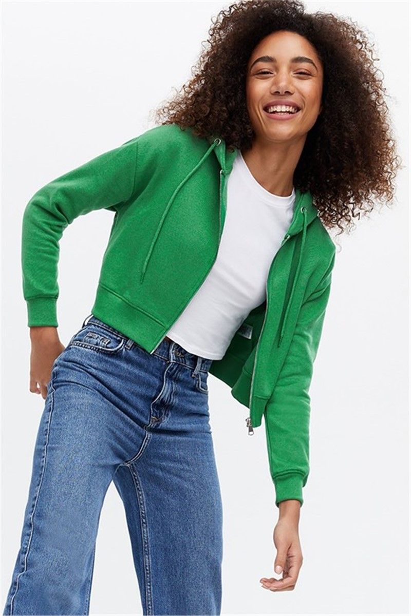 Women's hooded sweatshirt MG1355 - Green #326576