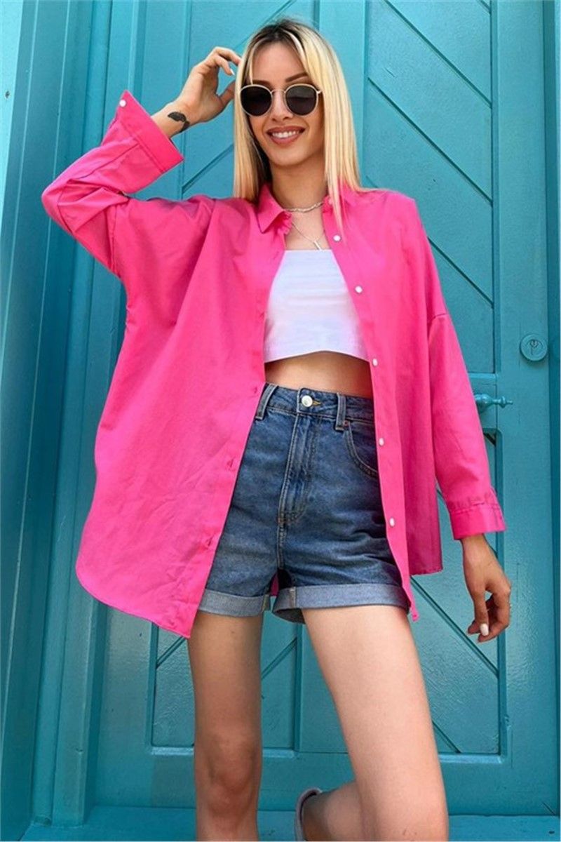 Women's Oversize Shirt MG1369 - Bright Pink #332520