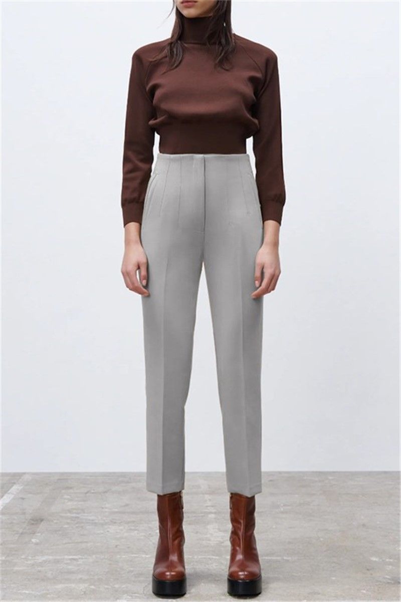 Women's high waist trousers MG1331 - Gray #324343