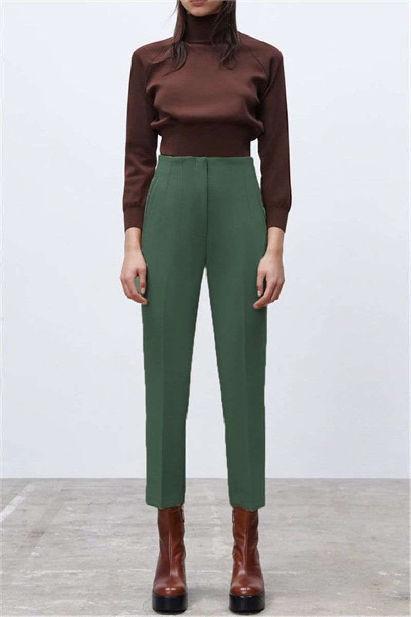 Women's high waist trousers MG1331 - Green #324345