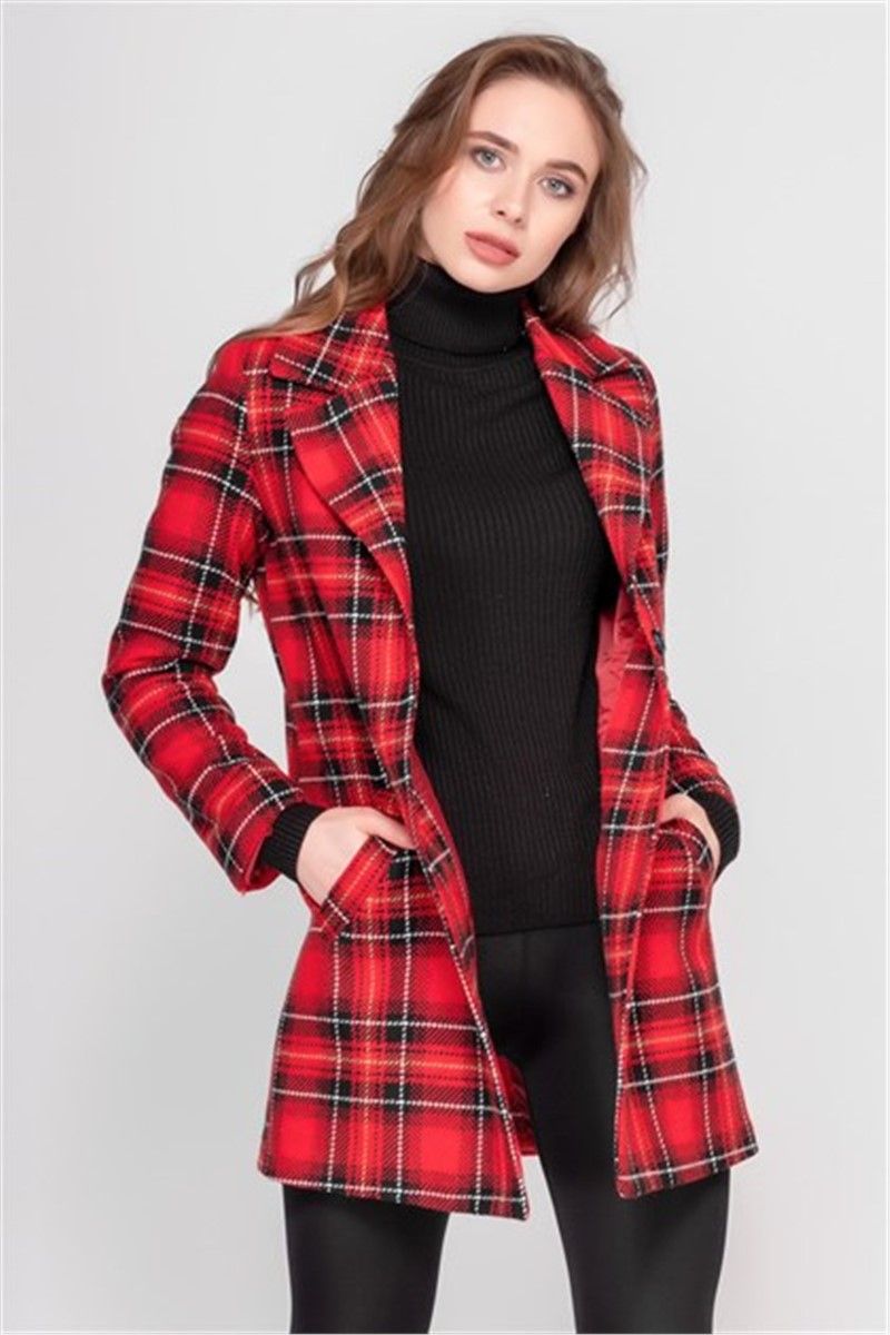 Madmext Women's Coat - Red, Black #306843