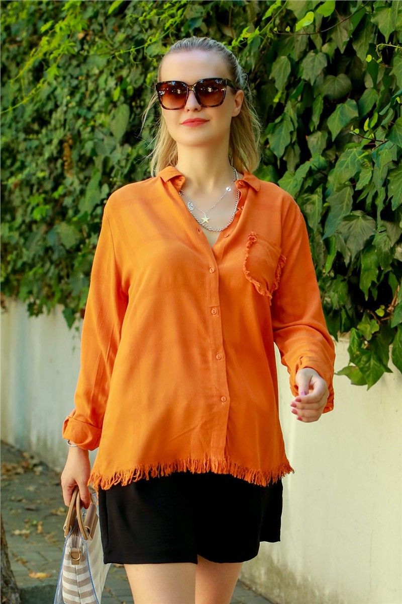 Mad Girls Orange Fringed Shirt MG617-1 #289027